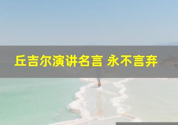 丘吉尔演讲名言 永不言弃